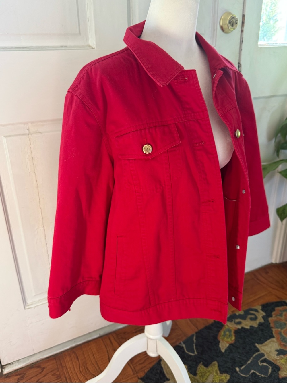 Vintage ChapsDenim Red Cotton Jacket - Picture 5 of 9